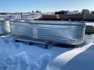 HW Brand Round End Stock Tank Model RE328, 8' Round End, 3' Wide. (Damaged)