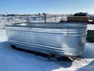 HW Brand Round End Stock Tank Model RE328, 8' Round End, 3' Wide. (Damaged)