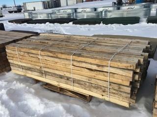 Lot of Approximately (120) 2 1/2"x2 1/2" Wood Posts.