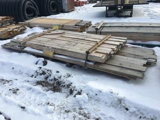 Lot of Assorted Lumber, Untreated Various Lengths 1x4, 1x6.