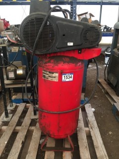 Husky Pro Air Compressor c/w 26 Gallon Asme Tank, 2 Hp Single Phase Motor,  135 Max PSI.