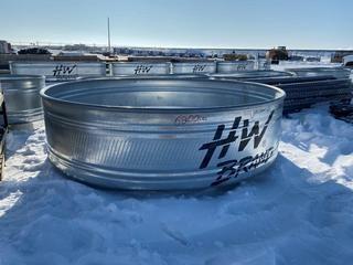 HW Brand Model R-82, 8' Round 2' Deep Stock Tank Damaged.