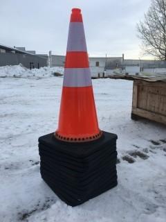 Lot of (12) Unused Reflective 29" Traffic Cones.