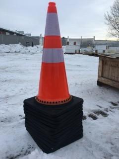 Lot of (12) Unused Reflective 29" Traffic Cones.