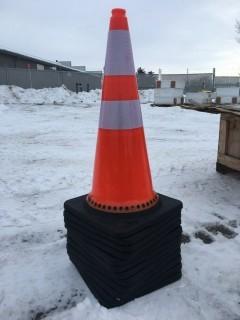 Lot of (12) Unused Reflective 29" Traffic Cones.