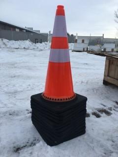 Lot of (12) Unused Reflective 29" Traffic Cones.