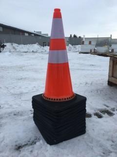 Lot of (12) Unused Reflective 29" Traffic Cones.