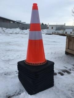 Lot of (12) Unused Reflective 29" Traffic Cones.
