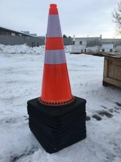 Lot of (12) Unused Reflective 29" Traffic Cones.