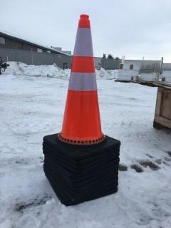 Lot of (12) Unused Reflective 29" Traffic Cones.
