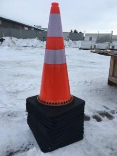 Lot of (12) Unused Reflective 29" Traffic Cones.