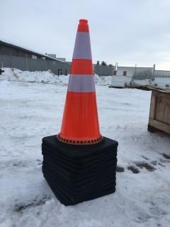 Lot of (12) Unused Reflective 29" Traffic Cones.