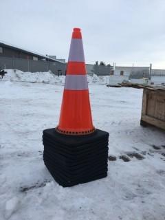 Lot of (12) Unused Reflective 29" Traffic Cones.
