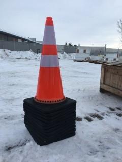 Lot of (12) Unused Reflective 29" Traffic Cones.