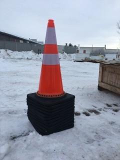 Lot of (12) Unused Reflective 29" Traffic Cones.