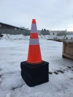 Lot of (12) Unused Reflective 29" Traffic Cones.