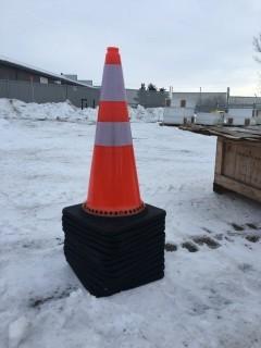 Lot of (12) Unused Reflective 29" Traffic Cones.