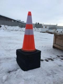 Lot of (12) Unused Reflective 29" Traffic Cones.