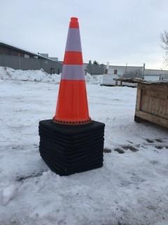 Lot of (12) Unused Reflective 29" Traffic Cones.