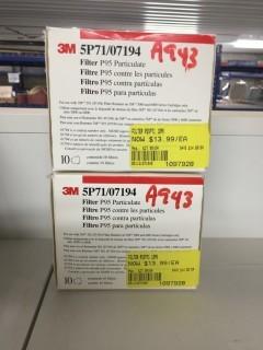 Lot of (2) 10 Packs of 3M 5P71-07194 Filter P95 Particulate.