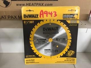 DeWalt 6 1/2" 36T Aluminum Cutting Saw Blade.