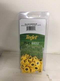 Lot of (2) 40 Packs of TeeJet Polywest XR-02 Spray Tips.