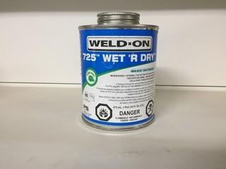 Weld-On 473ml 725 Wet R' Dry, Aqua Blue.