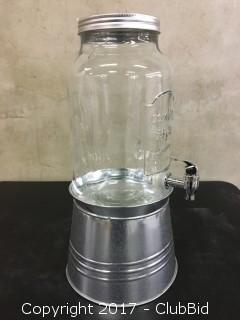 5.5L Glass Beverage Dispenser w/ Bucket Stand