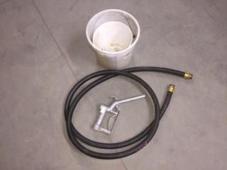 Fill Rite 3/4" Fuel Hose, Nozzle & (2) Buckets.