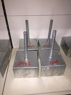 Lot of (4) 6"x6" Simpson Strong Tie RCPS Rebar Carport Saddles.