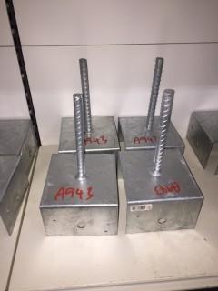 Lot of (4) 6"x6" Simpson Strong Tie RCPS Rebar Carport Saddles.