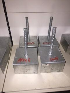 Lot of (4) 6"x6" Simpson Strong Tie RCPS Rebar Carport Saddles.