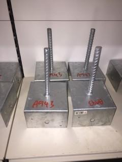 Lot of (4) 6"x6" Simpson Strong Tie RCPS Rebar Carport Saddles.