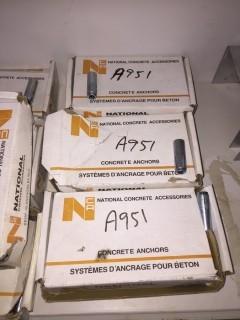 Lot of (3) Boxes of Drop In Concrete Anchors.