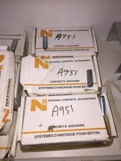 Lot of (4) Boxes of Drop In Concrete Anchors.
