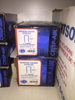 Qty of 18 Gauge 1/4" Narrow Crown Staples.