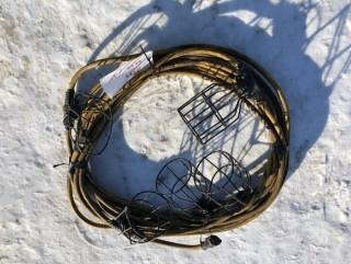 Work Site String Lighting With 5 Light Cages.