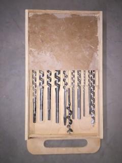 Qty of Assorted Drill Bits in Wood Case.