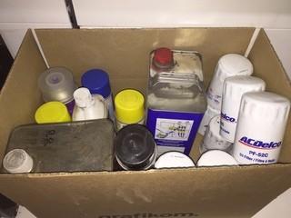 Qty of Assorted Oil Filters & Spray Bottles.