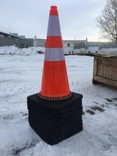 Lot of (12) Unused Reflective 29" Traffic Cones.