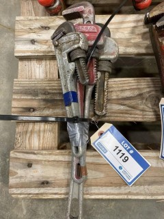 (3) Ridgid Aluminum, 18", 14", 10" Pipe Wrench (W-3,3,2)