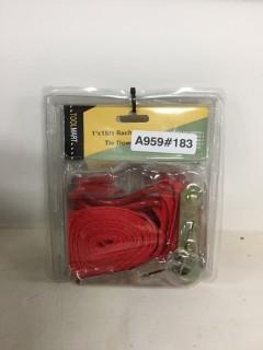 (2) 1"x15' Ratchet Tie Down Straps.