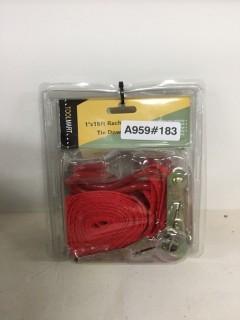 (2) 1"x15' Ratchet Tie Down Straps.