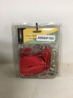 (2) 1"x15' Ratchet Tie Down Straps.