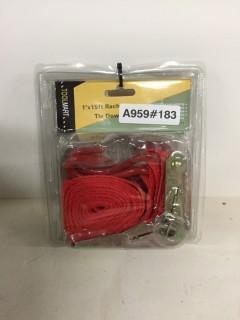 (2) 1"x15' Ratchet Tie Down Straps.