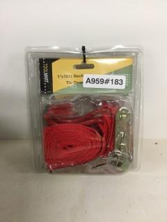 (2) 1"x15' Ratchet Tie Down Straps.