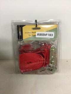 (2) 1"x15' Ratchet Tie Down Straps.