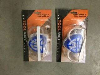 Lot of (2) Safety Goggles & Dust Mask.