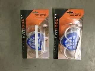 Lot of (2) Safety Goggles & Dust Mask.