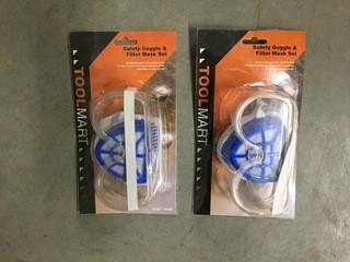 Lot of (2) Safety Goggles & Dust Mask.